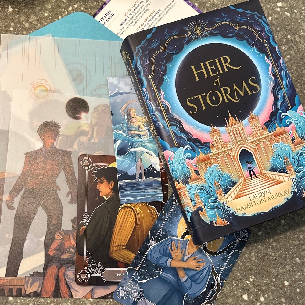Fairyloot Heir of Storms Book with cards and overlays